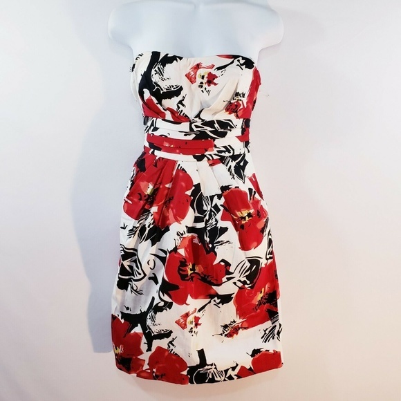 Snap Womens Strapless Sheath Floral‎ Padded Top Sun - Picture 6 of 8